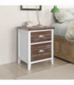 Nightstand 2 pcs with 2 Drawers Brown and White