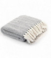 Throw Cotton Herringbone 220x250 cm Grey