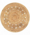 Area Rug Braided Design Jute 90 cm Round