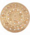Area Rug Braided Design Jute 120 cm Round