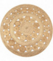 Area Rug Braided Design Jute 150 cm Round