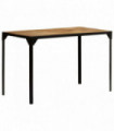 Dining Table Solid Rough Mange Wood and Steel 120 cm