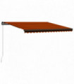 vidaXL Manual Retractable Awning 400x300 cm Orange and Brown