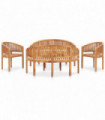 5 Piece Banana Garden Lounge Set Solid Teak Wood