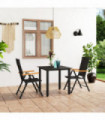 3 Piece Garden Dining Set Black and Brown