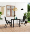 3 Piece Garden Dining Set Black