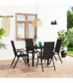 5 Piece Garden Dining Set Black