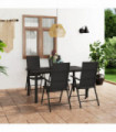 5 Piece Garden Dining Set Black