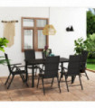 7 Piece Garden Dining Set Black