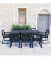 9 Piece Outdoor Dining Set PVC Rattan Black