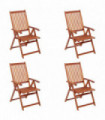 Folding Garden Chairs 4 pcs Solid Acacia Wood