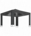 Gazebo with Double Roof&LED String Lights 3x3 m Anthracite