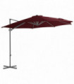 Cantilever Umbrella with Steel Pole Bordeaux Red 300 cm