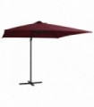 Cantilever Umbrella with LED lights Bordeaux Red 250x250 cm