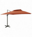 Cantilever Umbrella with Double Top 300x300 cm Terracotta