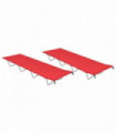 vidaXL Camping Beds 2 pcs 180x60x19 cm Oxford Fabric and Steel Red