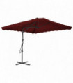 Outdoor Parasol with Steel Pole Bordeaux Red 250x250x230 cm