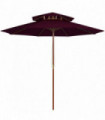 Double Decker Parasol with Wooden Pole Bordeaux Red 270 cm