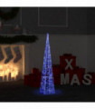 Acrylic Decorative LED Light Cone Blue 90 cm