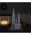 Acrylic Decorative LED Light Cone Set Multicolour 60/90/120cm