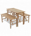 Beer Table with 2 Benches 100 cm Bamboo