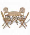 5 Piece Folding Outdoor Dining Set Bamboo