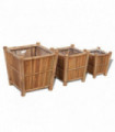 3 pcs Bamboo Raised Bed with Nylon Lining