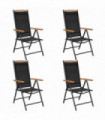 Folding Garden Chairs 4 pcs Aluminium and Textilene Black