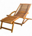 Deck Chair with Footrest Solid Acacia Wood