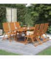 7 Piece Outdoor Dining Set Solid Acacia Wood