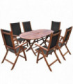 7 Piece Outdoor Dining Set Solid Acacia Wood