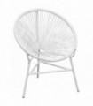 Garden String Moon Chair Poly Rattan White