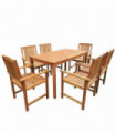 7 Piece Outdoor Dining Set Solid Acacia Wood