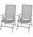 Stackable Garden Chairs 2 pcs Steel Grey