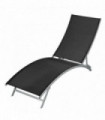 Sun Lounger Steel and Textilene Black