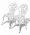 Bistro Chairs 2 pcs Cast Aluminium White
