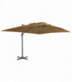 Cantilever Umbrella with Aluminium Pole 400x300 cm Taupe