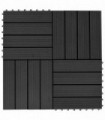 11 pcs Decking Tiles WPC 30x30 cm 1 sqm Black