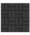 11 pcs Decking Tiles WPC 30x30 cm 1 sqm Black