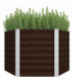 Garden Raised Bed Brown 129x129x77 cm Galvanised Steel