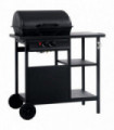 Gas BBQ Grill with 3-layer Side Table Black