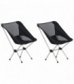 2x Folding Camping Chairs with Carry Bag 54x50x65 cm Aluminium