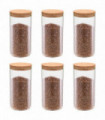 Storage Glass Jars with Cork Lid 6 pcs 1100 ml