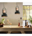 Ceiling Lamp 2 pcs Black Round E27