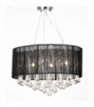 Chandelier with 85 Crystals Black