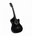 Western Acoustic Cutaway Guitar with 6 Strings Black 38"