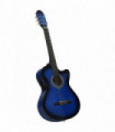 Western Acoustic Cutaway Guitar with Equalizer 6 Strings Blue