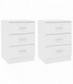 Bedside Cabinets 2 pcs White 38x35x56 cm Engineered Wood