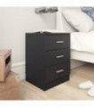 Bedside Cabinet Black 38x35x56 cm Engineered Wood