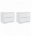vidaXL Bed Cabinets 2 pcs White 50x39x43.5 cm Engineered Wood